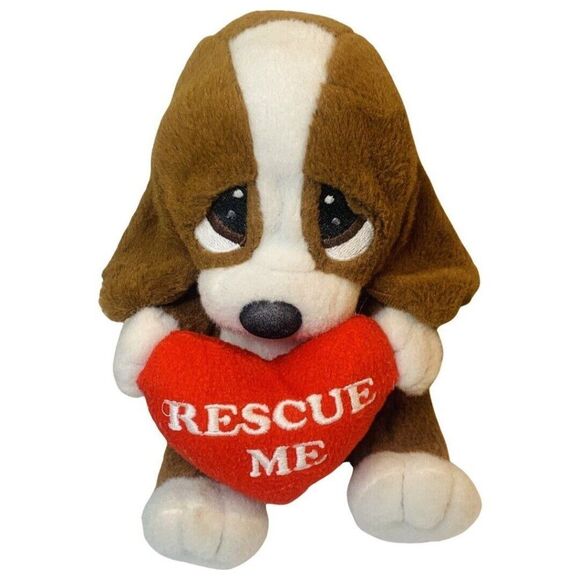 2014 Sad Sam Honey Rescue Me Heart Pillow Plush Hound Dog Stuffed Valentine 7” - Picture 3 of 7
